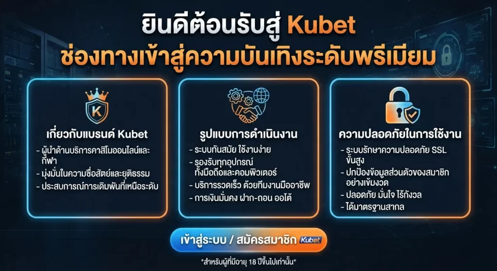 ความปลอดภัยในการใช้งาน ทาง เข้า kubet